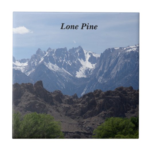 Schneebedeckte Berge von Lone Pine Fliese (Vorderseite)