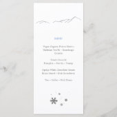Schneebedeckte Berggipfel Skis Soft Snowflakes Menükarte (Rückseite)