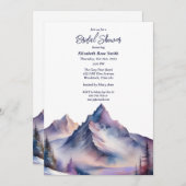 Schneebedeckte Berglandschaft Brautparty Einladung (Vorne/Hinten)