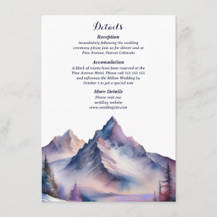 Schneebedeckte Berglandschaft Hochzeit Begleitkarte