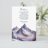 Schneebedeckte Berglandschaft Hochzeit Dankeskarte