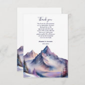 Schneebedeckte Berglandschaft Hochzeit Dankeskarte