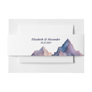 Schneebedeckte Berglandschaft Hochzeit Einladungsbanderole