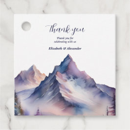 Schneebedeckte Berglandschaft Hochzeit Geschenkanhänger