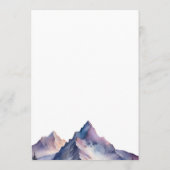 Schneebedeckte Berglandschaft Hochzeit Menükarte (Rückseite)