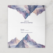 Schneebedeckte Berglandschaft Hochzeit Platzkarte (Außenseite Aufgefaltet)