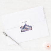 Schneebedeckte Berglandschaft Hochzeit Quadratischer Aufkleber (Umschlag)