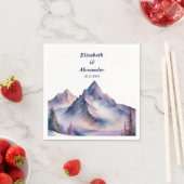 Schneebedeckte Berglandschaft Hochzeit Serviette (Beispiel)