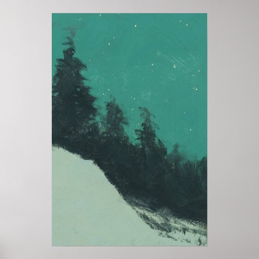 Schneebedeckte Berglandschaft Malerei Poster (Vorne)