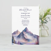 Schneebedeckte Berglandschaft Probe Abendessen Einladung (Stehend Vorderseite)