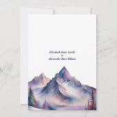 Schneebedeckte Berglandschaft Probe Abendessen Einladung (Rückseite)