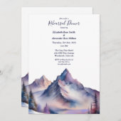 Schneebedeckte Berglandschaft Probe Abendessen Einladung (Vorne/Hinten)