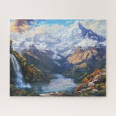 Schneebedeckte Bergsicht Puzzle (Horizontal)