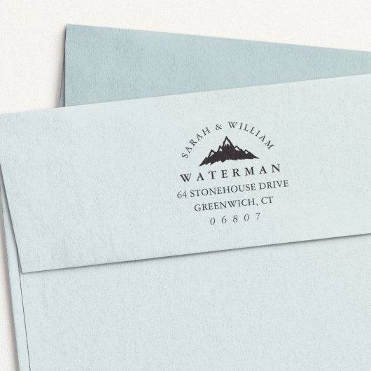 Schneebedeckte Bergspitzen Rücksendeadresse Permastempel