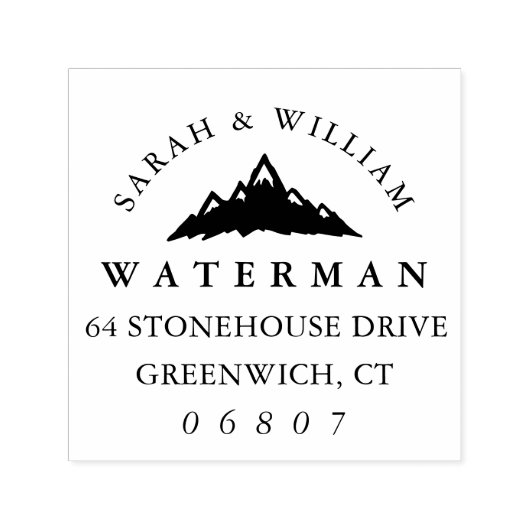 Schneebedeckte Bergspitzen Rücksendeadresse Permastempel (Design)