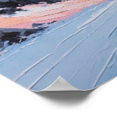 Schneebedeckte Bergstraße Winterlandschaft Malerei Poster (Ecke)
