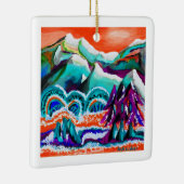 Schneebedeckte Bergwelt Keramikornament (Rechts)