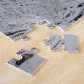 Schneebedeckte Birkenbaumkrone Puzzle (Seite)