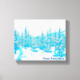 Schneebedeckte Blaue Bäume Leinwanddruck