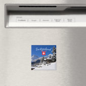 Schneebedeckte Blockhütten in der Schweiz Magnet (In Situ (Geschirrspüler))