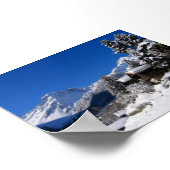 Schneebedeckte Blockhütten in der Schweiz Poster (Ecke)