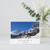 Schneebedeckte Blockhütten in der Schweiz Postkarte (Stehend Vorderseite)