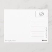 Schneebedeckte Blockhütten in der Schweiz Postkarte (Rückseite)