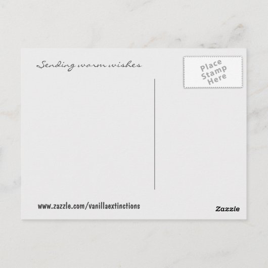 Schneebedeckte Blume Postkarte (Rückseite)