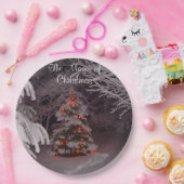 Schneebedeckte Branchen Weihnachtsleuchten Pappteller (Party)