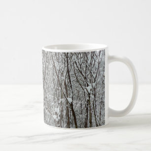 Schneebedeckte Branchen Winter Abstrakt Kaffeetasse