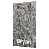 Schneebedeckte Branchen Winter Abstrakt Klemmbrett (Links)