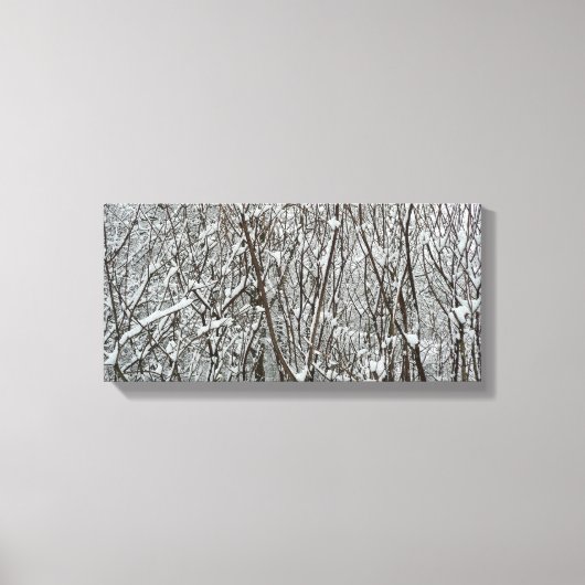 Schneebedeckte Branchen Winter Abstrakt Leinwanddruck (Vorderseite)