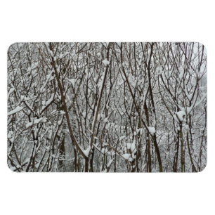 Schneebedeckte Branchen Winter Abstrakt Magnet