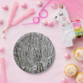 Schneebedeckte Branchen Winter Abstrakt Pappteller (Party)