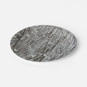 Schneebedeckte Branchen Winter Abstrakt Pappteller (Schrägansicht)