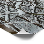 Schneebedeckte Branchen Winter Abstrakt Poster (Ecke)