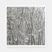 Schneebedeckte Branchen Winter Abstrakt Serviette (Vorderseite)