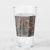 Schneebedeckte Eichenbäume Winternaturfotografie Glas (Rückseite)