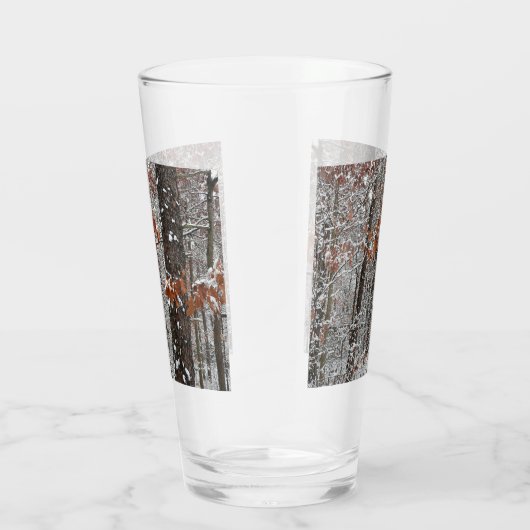 Schneebedeckte Eichenbäume Winternaturfotografie Glas (Rechts)
