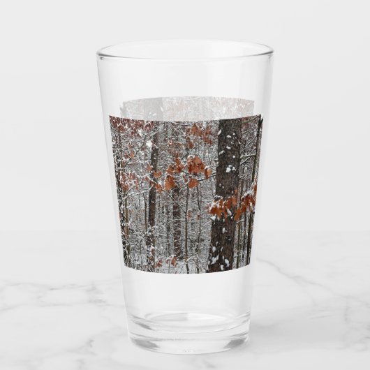 Schneebedeckte Eichenbäume Winternaturfotografie Glas (Vorderseite)