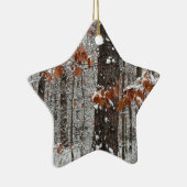 Schneebedeckte Eichenbäume Winternaturfotografie Keramik Ornament (Rechts)