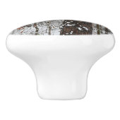 Schneebedeckte Eichenbäume Winternaturfotografie Keramikknauf (Seitenansicht)