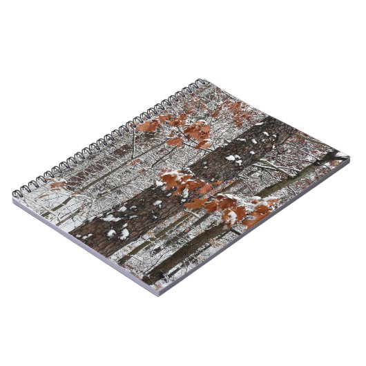 Schneebedeckte Eichenbäume Winternaturfotografie Notizblock (Linke Seite)