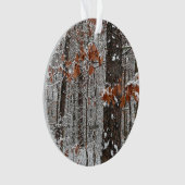Schneebedeckte Eichenbäume Winternaturfotografie Ornament (Vorderseite)