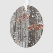 Schneebedeckte Eichenbäume Winternaturfotografie Ornament (Vorderseite)