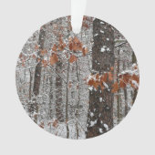 Schneebedeckte Eichenbäume Winternaturfotografie Ornament (Vorderseite)