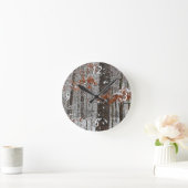 Schneebedeckte Eichenbäume Winternaturfotografie Runde Wanduhr (Zuhause)