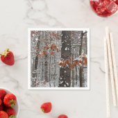 Schneebedeckte Eichenbäume Winternaturfotografie Serviette (Beispiel)