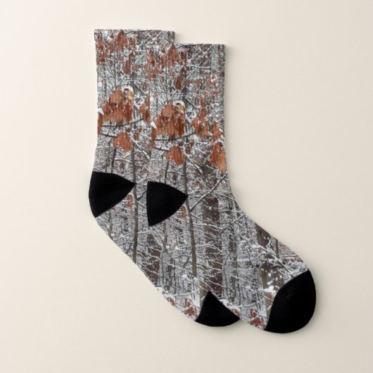 Schneebedeckte Eichenbäume Winternaturfotografie Socken (Paar)