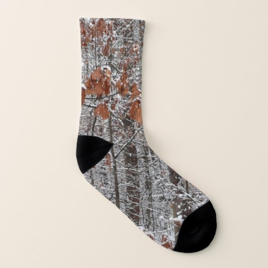Schneebedeckte Eichenbäume Winternaturfotografie Socken (Links - Innen)